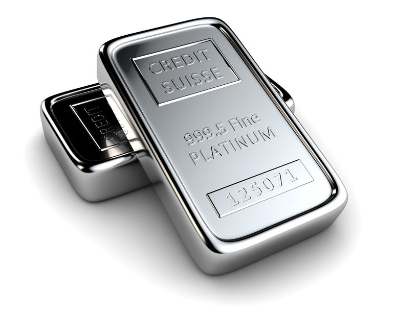 12040476 - two platinum ingots lie on each other